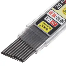 40Pcs/Box 2.0mm Graphite Lead Automatic Pencil Replacement Core 2B Thick Lead Mechanical Pencil Refill School Office Supplies