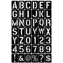 42pcs English Alphanumeric Symbol Hollow Template Letter Stencils Painting Molds