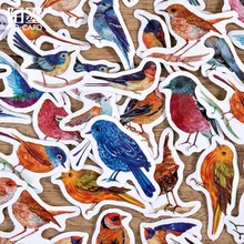46 pcs/box Cute animal sparrow Decorative Stickers Scrapbooking diy Stick Label Diary Stationery Album Journal bird Stickers