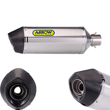 470mm Lenght Motorcycle Exhaust Muffler ARROW Stainless Steel Carbon Fiber Pipe With DB Killer For Yamaha Honda Kawasaki R1 R3