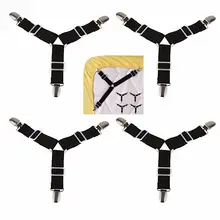 4PCS Adjustable Bed Sheet Clips Cover Grippers Holder Mattress Duvet Blanket Fastener Straps Fixing Slip-Resistant Belt