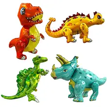 4Pack Giant 3D inflatable Dinosaur Cute Dino Aluminium Foil Balloons Animal for Kids Adults Birthday Party Decorations Supplies