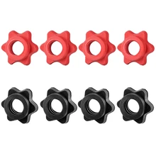 4Pcs/set Spinlock Collars  Anti-Slip Spin-Lock Collar Hex Nuts Screw Clamp Spinlock Collar for Dumbbell Weight Lifting