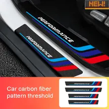 4X Car Threshold Stickers Anti Scratch Door Sill Protector ​Protection Carbon Fiber Stylin For BMW Performance Logo Accessories