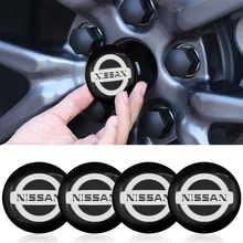 4pcs Car Wheel Center Hub Caps Badge Stickers For Nissan Tiida Sylphy Teana X Trail T32 Juke Versa Micra Almera Qashqai Titan