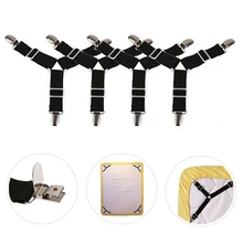 4pcs/set Adjustable Bed Mattress Sheet Clips Grippers Straps Suspender Fastener Holder