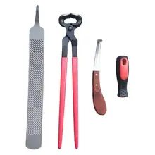 4x Pro Metal Horse shoe Manicuring Hoof Trimmers Tools Hoof Knife File Nipper Kit For Horse Hooves Shoe Horse Care Products