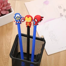 5/10pcs  Avengers Marvel Spiderman iron man Captain America Theme Anime Super hero Gel Pen Cute Stationery School Supply