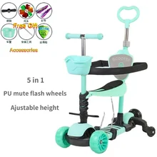 5 In 1 Deformed Children Scooter Kids Pram Trolley Travel Lightweight Baby Stroller Children Ride on Toys Scooter 1-12Y