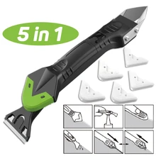 5 In 1 Silicone Remover Caulk Finisher Sealant Smooth Scraper Grout Kit Tools with Seam Tape Plastic Hand Tools Set Accessories
