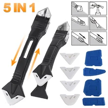 5 In 1 Silicone Scraper Glue Caulk Remover Caulking Sealant Finishing Grout Removal Tools for Kitchen Bathroom Window Sink Joint