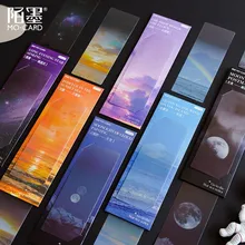 5 Pcs Beautiful Sights Bookmark PVC Reading Book Mark Dusk cloud Book Page Marker Stationery Supplies