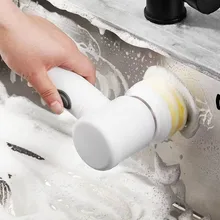 5-in-1 Handheld Bathtub Brush Kitchen Bathroom Sink Cleaning Tool Toilet Tub Cleaning Electric Brush 3 Brushs Head Toilet Brush