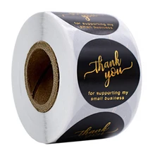 500 Pcs Gold Foil Labels Thank You Stickers 1.5inch for Baking Business Package Gift Seal Label Scrapbooking Stationery Stickers