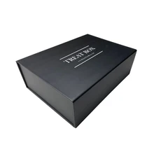500pcs Custom Handmade Logo Recycled Cardboard Packaging Magnetic Closure Black Foldable Paper Gift Boxes for Shoe Clothes