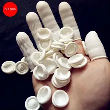 50PCS/SET Finger Cots Natural Latex Anti-Static Practical Design Disposable Makeup Eyebrow Extension Gloves Tools Multipurpose