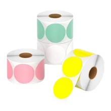 50mm Circle Thermal Sticker Label Self-Adhesive Round Direct Thermal Label for DIY Logo Design Name Tag Office Supplies