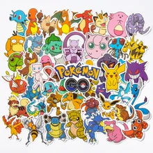 50pcs Sticker Pokemon Sticker Trolley Case Guitar Notebook Skateboard Sticker Cute Toys for Girls Anime Stickers Laptop Skin