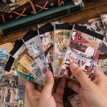 50pcs Vintage Decorative Paper Junk Journal Scrapbooking Magazine Pictorial Hand Account Creative DIY Background Material Paper