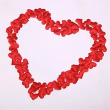 50pcs/lot DIY Fabric Heart petals Artificial flower petals Wedding Party Decorations 2.0cm/3.5cm