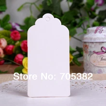 50pcs/lot Size:4.5*9.5cm (With cord) NEW white paper tags Blank paper bookmark Label Hang tag  (SS-7122-3)