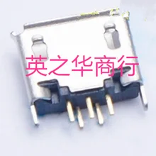 50pcs orginal new MICRO 5p USB female socket MK5P 180 board vertical Mike 180 degree all copper braided 1.5 flat mouth