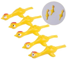 5PCS Catapult Launch Turkey Fun Slingshot Chick Practice Chicken Elastic Flying Finger Birds Sticky Decompression Toy
