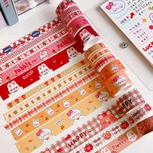 5PCS/SET kawaii washi Tapes Cute Flower Masking Tape Bear Bunny Puppy Stickers Stationery washitape Scrapbooking DIY Decoration