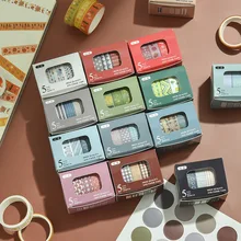 5Pcs/Box Creative Washi Tape Organizer Cute Pretty Stationery Sets Office Art Supplies Adhesive Tapes Scrapbooking Paper