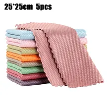 5Pcs Cleaning Cloths NanoScale Streak-Free Miracle Cleaning Cloths (Reusable) *100% Brand New And High Quality.