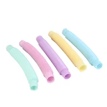 5Pcs Luminous Fidget Pop Tubes Sensory Toy Antistress Plastic Bellows Stress Reliever for Children Adults Funny Fluorescent toys
