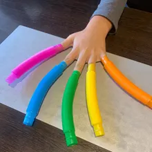 5Pcs pop tubes sensory toys for Adult Stress Relieve Toys Kid Autism Anti Stress Plastic Bellows Children Squeeze Toy random