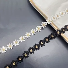 5Yards Flower Embroidered Lace Trim Ribbons Fabric Trim DIY Sewing Handmade Craft Materials Clothes Accessories Home Decoration