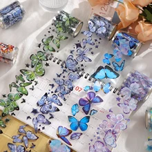 5cm*300cm DIY Cute Journal Butterfly Floral Decoration PET Washi Tape Scrapbooking Background Collage Masking Tapes Stationery