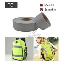 5cmx5m Silver Reflex Tape Sew on Jacket for Fashion and Novelty Free Shipping