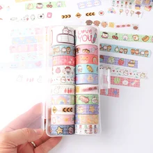 5pcs Cute Kawaii Cartoon Series Colorful Washi Tape Masking Tape DIY Scrapbook Decoration Sticker Label Stationery
