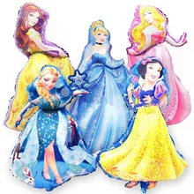 5pcs Large Elsa Anna Belle Snow White Cinderella Elsa Five Princess Foil Balloons Birthday Party Decoration Kids Toys Air Globos