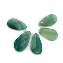 5pcs Natural Stone Chrysoprase Water Drop Pendant Set Exquisite Ladies Gem Stone Pendant 12-40mm for Jewelry Making Accessories
