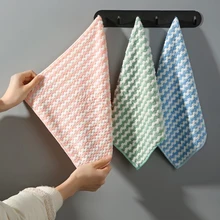 5pcs kitchen dishwashing cloth superfine fiber water absorbent cleaning cloth for lazy people