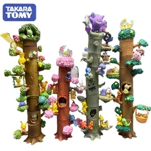 6/8pcs Pokemon Toys Tree Stump Pocket Monster Pikachu Gengar Forest Action Figure Model Game Surprise Box Anime Toy Kids Gift