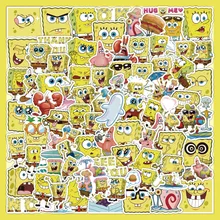 60 Cartoon Spongebob Squarepants Stickers Cute Pie Star Stickers Suitcase Animation Graffiti Stickers Wholesale Kawaii