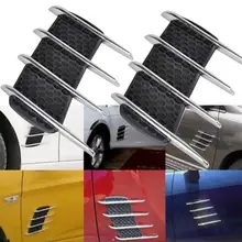 60% Dropshipping!2Pcs OB-59 Car Air Intake Flow Vent Fender Sticker Hood Side Door Decoration