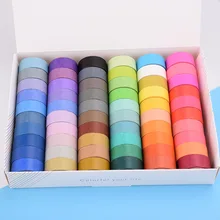 60 Pcs/Set Kawaii Rainbow Decorative Washi Tape Sticker Cute Colorful Adhesive Masking Tape For Scrapbooking Diary Stationery