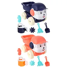 6Pcs Beach Sand Toys Fun Sand Toys Set Beach Game Tools Kit Contains Sea Animal Molds Shovel Rake Car Watering Can Educational