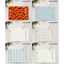 6Pcs Classic Pattern Placemats Cotton Linen Fabric Table Mats Family Dinner Tableware Kitchen Table Mat 487-504