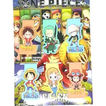 6pcs Anime luffy Magnetic Bookmark Cartoon Magnet Bookmark Child Student Kawaii Gift Bookmarks Office Stationery