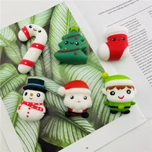 6pcs Decompression Christmas Toys Santa Claus Snowman Stress Relief Vent Fidget Toy TPR Squeeze Props for Kid Christmas Gift