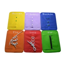 6pcs Learn to Dress Board Basic Skill Learning Board Toddler Dressing Enlightment Early Education Aids Children Early