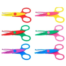 6pcs/set Decorative Edge Smooth Cut Home School Scrapbooking DIY Tool Right Left Handed Craft Scissors For Kids Paper Rustproof