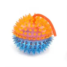 7.5cm Two-color Massage Ball With Rope Soft Spike Flashing Light Up Bouncy Balls for Birthday Parties Special Events